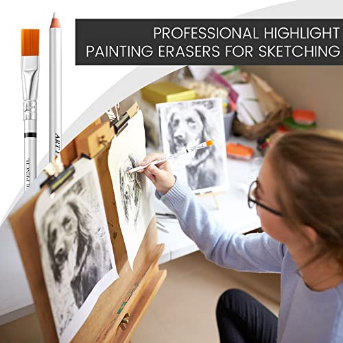 Faccito 12 Pcs Eraser Pen with Brush Art Eraser Pencil Rubber Pencil Erasers for Artists