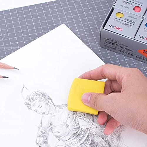 6 pcs Knead Erasers, Design Eraser, Drawing Art Erasers, Kneaded Rubber Erasers for Drawing, Charcoal, Pastels-Moldable Putty Rubber, No Smudge Eraser, Sketching Supplies for Artists(3 Colours)