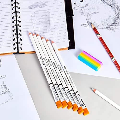 Faccito 12 Pcs Eraser Pen with Brush Art Eraser Pencil Rubber Pencil Erasers for Artists
