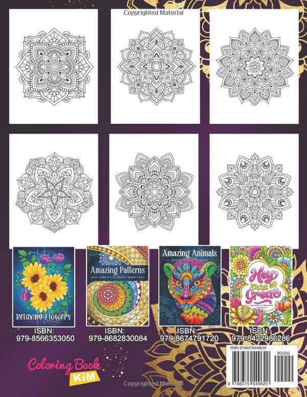 Relaxing Mandala Patterns Adult Coloring Book: Stress Relieving Mandala, Anxiety Relief Coloring Pages.