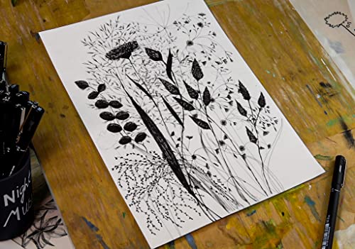 uni-ball PIN Fineliners, Black Fine Tipped Writing Pens, Water and Fade-Resistant Ink, Ideal for Architects, Sketching, Scrapbooking, Outlining, Art, Technical Drawing, Archival Quality, Pack of 5