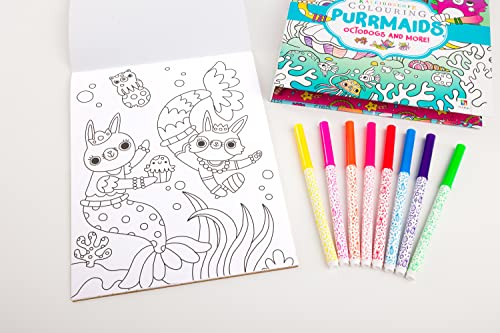 Purrmaids, Octodogs and More Kaleidoscope Colouring Kit with Pens | Arts and Crafts for Kids | Scented Pens | Colouring Book for Children 4 Years Plus
