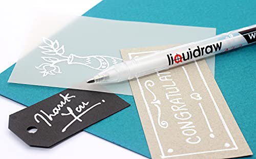 Liquidraw White Gel Pens For Art, Black Paper 0.8mm Fine Point Gel Pen For Artists, Highlights, Drawing, Writing & Sketching Designs
