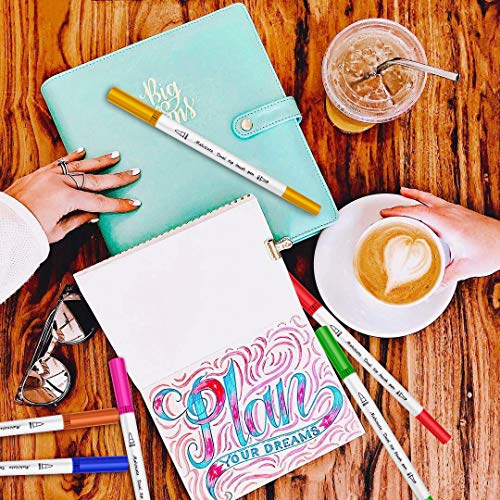 120 Colours Marker Pen Set Dual Tips Art Markers WaterColour Brush Pens for Kids Adults Drawing, Sketching, Highlighting & Underlining