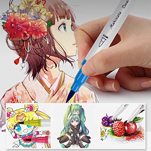 120 Colours Marker Pen Set Dual Tips Art Markers WaterColour Brush Pens for Kids Adults Drawing, Sketching, Highlighting & Underlining