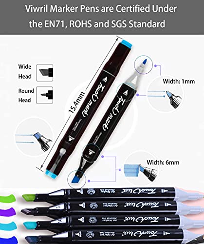 80 Colours Art Marker, Colouring Pens Alcohol Markers Dual Tip Art Pens for Kids Adult Beginner, Permanent Marker with a Carrying Case for Painting, Highlighting, Sketching, Drawing, Colouring Black