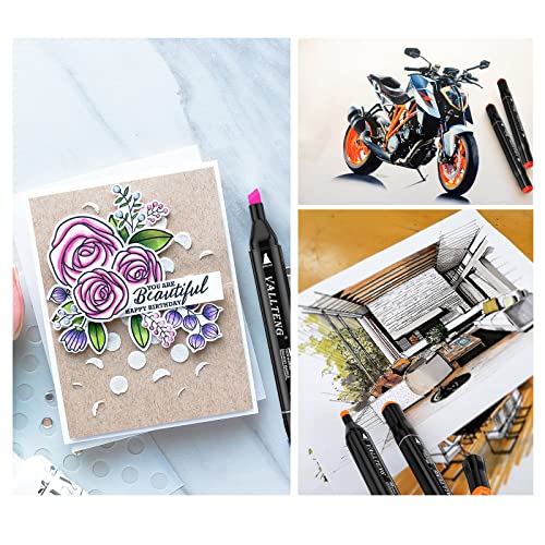 Vallteng 40 Colours Art Markers Set Twin Marker Pens Broad Fine Point Graphic Marker Pen Architecture Design for Drawing Coloring Highlighting and Underlining