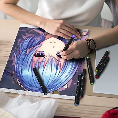 Glowl 40 Colours Graphic Marker for Artists with Dual Tips - Permanent Art Alcohol Markers Felt Tip & Chisel Tip Pens for Both Adults & Kids - Perfect for Colouring, Highlighting, and Drawing