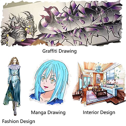 Alcohol Markers, 42 Art Markers with Dual Tip, Permanent Graphic Marker Pens for Kids Adults, Art Pens for Drawing Sketching Graffiti Manga Anime Design