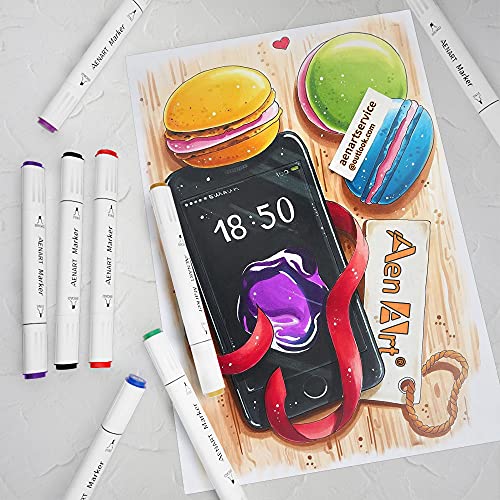 Alcohol Markers, 42 Art Markers with Dual Tip, Permanent Graphic Marker Pens for Kids Adults, Art Pens for Drawing Sketching Graffiti Manga Anime Design