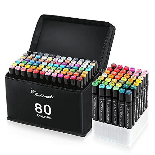 NATRUTH Permanent Markers Pens, Double Tipped Graphic Art Pens for Drawing, for Kids & Adults, Anime and Manga colouring Pen (80 Colours)