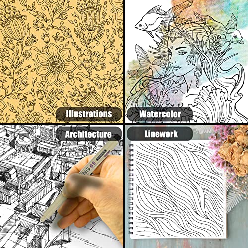 AIEX Drawing Art Pens, Micron Pen Set of 12 Black Multiliner Pens Waterproof Fineliner Ink Pens for Drawing and Sketching Smooth Writing Pigment Pen with Various Tip Sizes for Multi-Purpose