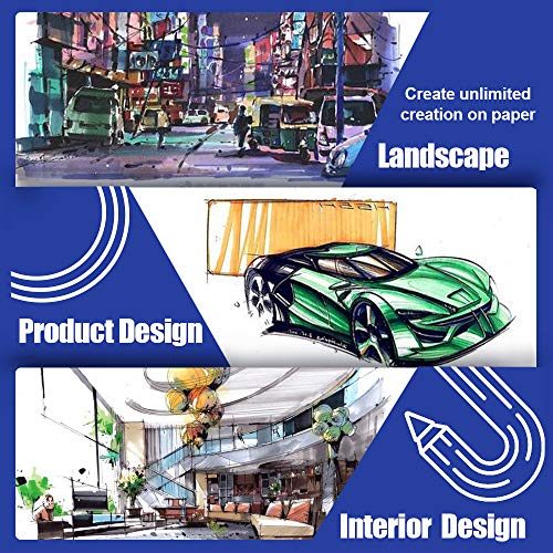 EooUooIP 60 Colours Graphic Marker Pens Set Permanent Art Marker Pens Drawing Pens for Artists with Dual Tips, Perfect for Colouring, Highlight