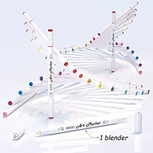 Shuttle Art 30 Colours Art Pens, Dual Tip Alcohol Based Markers Pens for Kids and Adult, Ideal Graphic Art Markers for Colouring, Drawing, Sketching and Cards Making