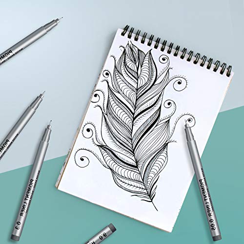 Black Fineliner Pens Art Pens - APOGO Fineliners Black Pens Drawing Pens for artists, Art Supplies Stationary Supplies Writing Pens, Micro Liner Pens for Manga ketch Book Anime Technical illustration