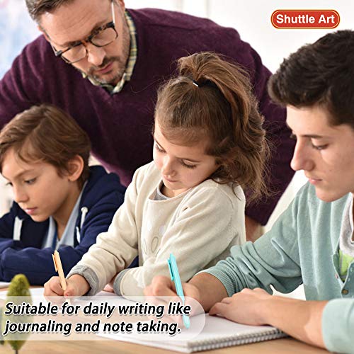 Shuttle Art Retractable Pastel Gel Ink Pens, 11 Pack Black Ink Pens, Cute Pens 0.5mm Fine Point for Writing Journaling Taking Notes School Office Home