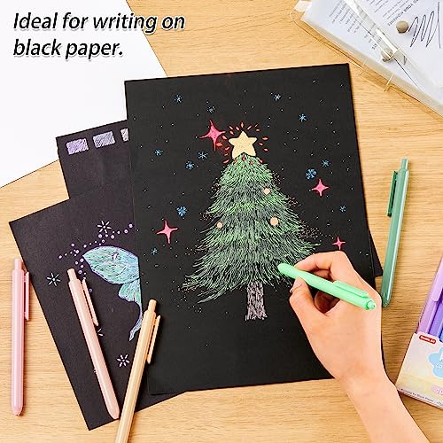 Shuttle Art 10 Colours Pastel Retractable Gel Pens, Pastel Ink Retractable Coloured Gel Pens, 0.5mm 8 Colours Gel Ink Pens, Fine Point Quick Drying Cute Pens