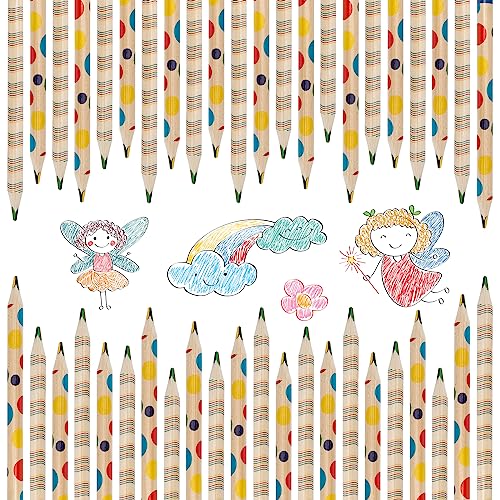 40 Pieces Rainbow Coloured Pencils, Wooden Rainbow Pencil 4-in-1 Drawing Pencil 17.5cm Colored Rainbow Painting Pencil for Kids Coloring Drawing