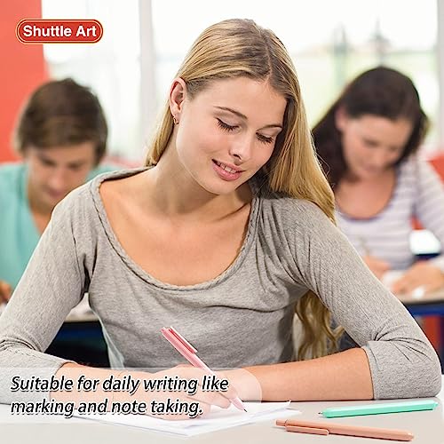 Shuttle Art 10 Colours Pastel Retractable Gel Pens, Pastel Ink Retractable Coloured Gel Pens, 0.5mm 8 Colours Gel Ink Pens, Fine Point Quick Drying Cute Pens