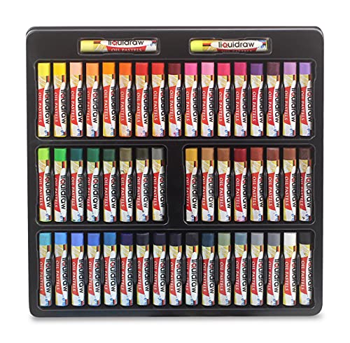 Liquidraw Oil Pastels For Art, 52 Colours Soft Oil Pastels Set For Artists, Students, Kids, Drawing, Sketching & Painting