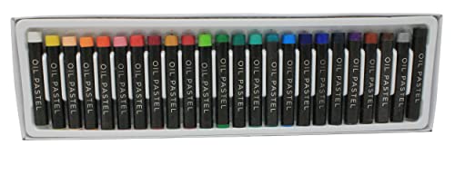 Bright Ideas Regular Oil Pastels - 24 Pack of Assorted Colours Oil Pastels Crayons - Intense Bright Colours - Perfect Oil Pastels for Kids, Artists, Students - Pastels for Paper, Card, Canvas