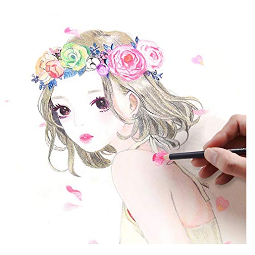 SCRIPTRACT Adult Colouring Pencils, 48 Coloured Pencil Set with Roll Up Canvas Pencil Wrap Sharpener Eraser, Stationary Pencils for Teen Girls, Artists Sketching, Kids Drawing (Set of 48)