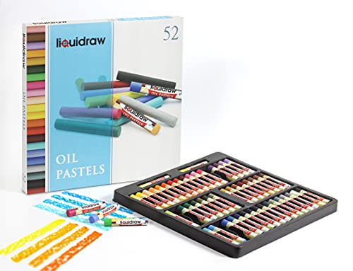 Liquidraw Oil Pastels For Art, 52 Colours Soft Oil Pastels Set For Artists, Students, Kids, Drawing, Sketching & Painting