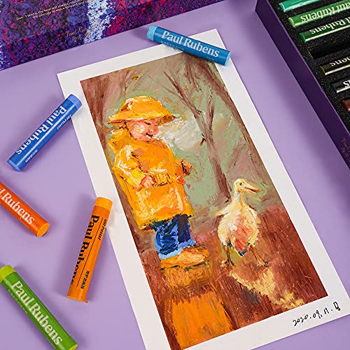 Paul Rubens Oil Pastels Set, 48 Colours Soft Pastels Non-Toxic Pastels for Artists, Students & Kids, Ideal for Sketching, Decorative Painting, Making Pictures Like Oil Painting.
