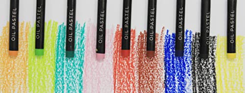 Bright Ideas Regular Oil Pastels - 24 Pack of Assorted Colours Oil Pastels Crayons - Intense Bright Colours - Perfect Oil Pastels for Kids, Artists, Students - Pastels for Paper, Card, Canvas