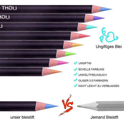 Laconile Colouring Pencils Set With Tin Box, 180 Brutfuner Coloured Pencils for Adult Colouring Books, Students or Kids School Art Supplies