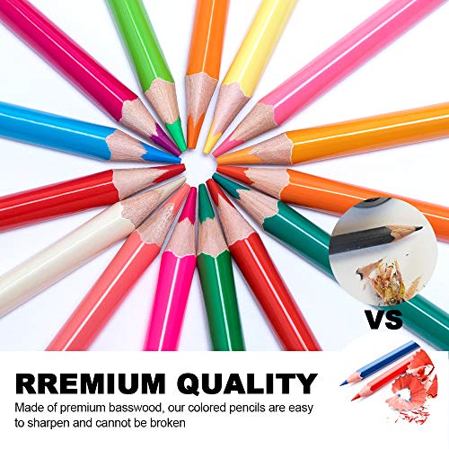 Coloured Pencils, 36 Professional Oil Colorful Pencil Set with Tin Box for Adult, Kids, Artist and Beginners Drawing Sketching Painting Colouring Book, Stationery Supplies