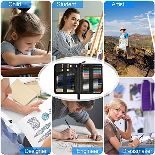 H & B Coloured Pencil,Artist Colouring Pencil,Professional Drawing Pencil Set for Children,Artists Adult,Painter Ideal for Sketching Kids (51 colorful pencils with sketch pad and book)