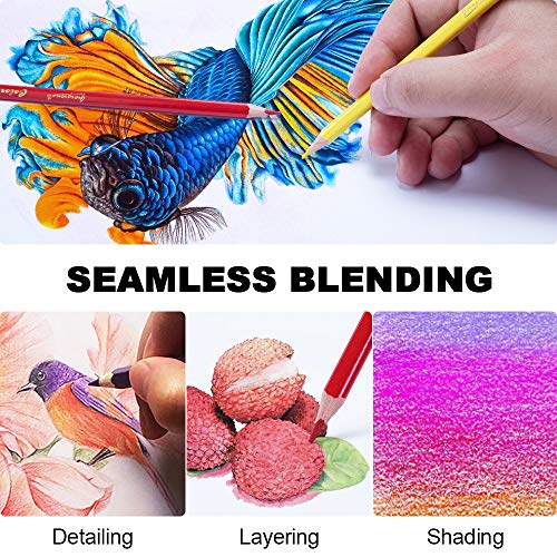 Coloured Pencils, 36 Professional Oil Colorful Pencil Set with Tin Box for Adult, Kids, Artist and Beginners Drawing Sketching Painting Colouring Book, Stationery Supplies