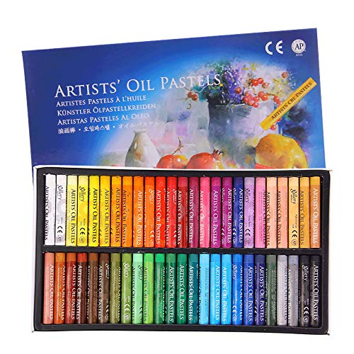 Oil Pastel Set,Professional Painting Oil Pastel Soft Drawing Graffiti Art Crayons Pastel Sticks Set Washable Round Oil Pastels for Artist,Student,Beginner 50 Colours