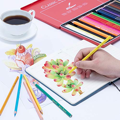 Coloured Pencils, 36 Professional Oil Colorful Pencil Set with Tin Box for Adult, Kids, Artist and Beginners Drawing Sketching Painting Colouring Book, Stationery Supplies