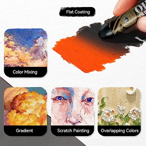 Paul Rubens Grand Black Oil Pastels, Pack of 1 HaiYa Artist Soft Oil Pastels Vibrant and Creamy, Art Supplies for Artists, Beginners, Students, Kids Art Painting Drawing