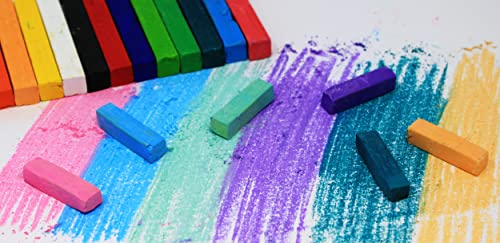Bright Ideas Soft Pastels PK36 Assorted Colours Soft Pastels Half Sticks - Intense Bright Colours Perfect Square Chalk for Blending for Kids, Artists, Students