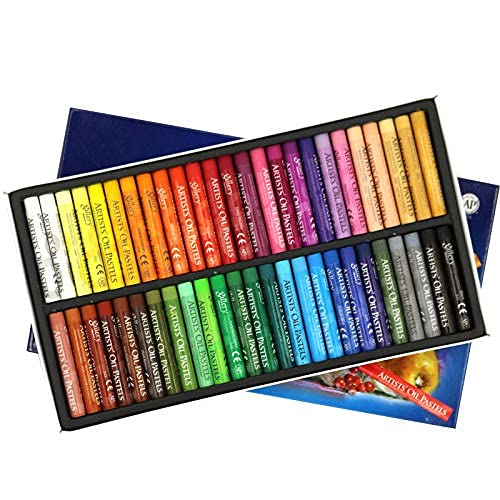 Oil Pastel Set,Professional Painting Oil Pastel Soft Drawing Graffiti Art Crayons Pastel Sticks Set Washable Round Oil Pastels for Artist,Student,Beginner 50 Colours