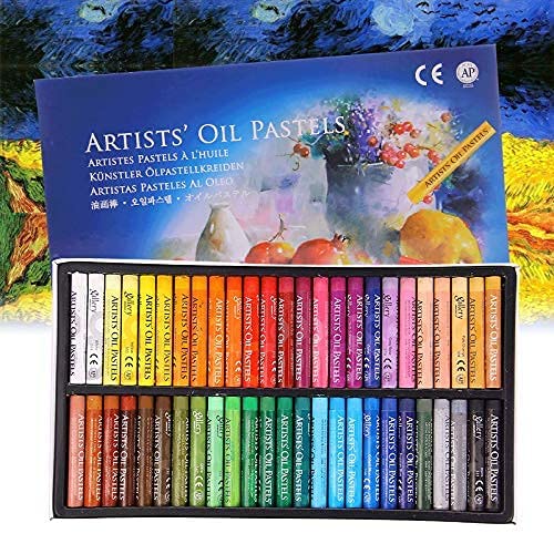 Oil Pastel Set,Professional Painting Oil Pastel Soft Drawing Graffiti Art Crayons Pastel Sticks Set Washable Round Oil Pastels for Artist,Student,Beginner 50 Colours