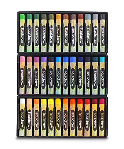 Liquidraw Oil Pastels Super Soft Water Soluble For Art, 36 Colours Watercolour Blending Oil Pastels Crayons Set For Artists, Students, Kids, Drawing, Sketching & Painting