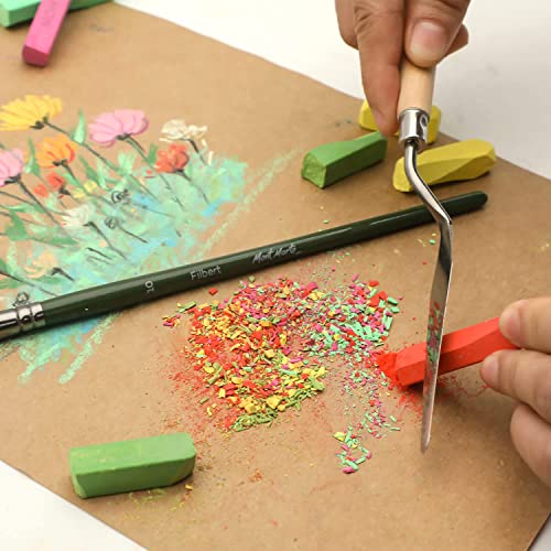 MONT MARTE Soft Pastels in Tin Box Signature 24pc, 24 Assorted Colours, Vibrant Pastel Sticks, Great Blending, Comes in Storage Case, Ideal For Art, Craft, Colouring and Sketching