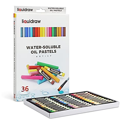 Liquidraw Oil Pastels Super Soft Water Soluble For Art, 36 Colours Watercolour Blending Oil Pastels Crayons Set For Artists, Students, Kids, Drawing, Sketching & Painting