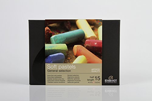 Rembrandt Soft Pastel Cardboard Box Set - 15 Half Stick General Selection - Art Supplies