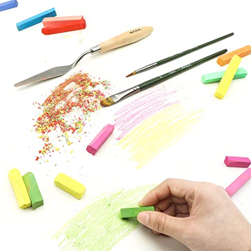 MONT MARTE Soft Pastels in Tin Box Signature 24pc, 24 Assorted Colours, Vibrant Pastel Sticks, Great Blending, Comes in Storage Case, Ideal For Art, Craft, Colouring and Sketching