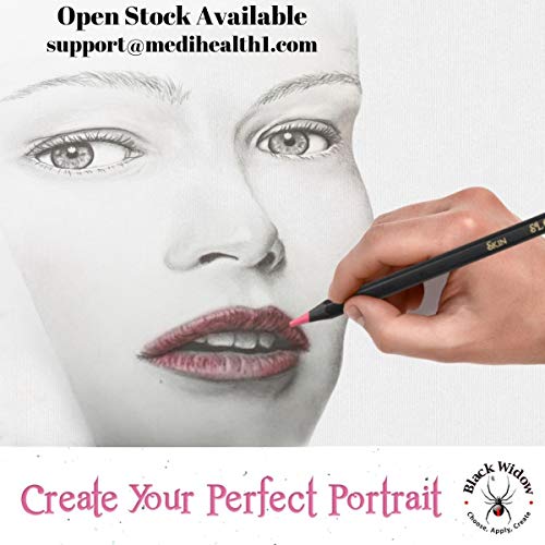 Black Widow Colouring Pencils for Adults, Light Tone Skin Pencils, Perfect Coloured Pencils Set For Adults and Drawing Pencil For Artists, Ideal Portrait Set Colouring - Now With Light Fast Ratings