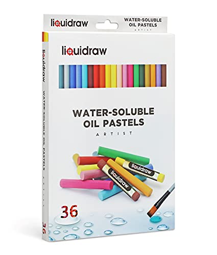 Liquidraw Oil Pastels Super Soft Water Soluble For Art, 36 Colours Watercolour Blending Oil Pastels Crayons Set For Artists, Students, Kids, Drawing, Sketching & Painting