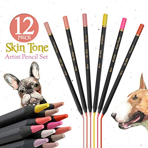 Black Widow Colouring Pencils for Adults, Light Tone Skin Pencils, Perfect Coloured Pencils Set For Adults and Drawing Pencil For Artists, Ideal Portrait Set Colouring - Now With Light Fast Ratings