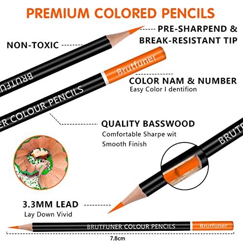 Efimeso 100 Colouring Pencils, Professional Coloured Pencils with Black Zipper Case,Colouring Pencils Set Ideal for Adults Kids Artists Drawing Sketching Colouring