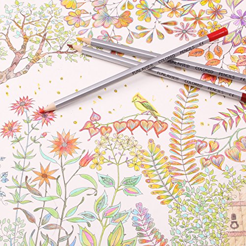 Colouring Pencils 24 Coloured Pencils Artist Sketch Colour Pencils for Adult Colouring Books by FUNLAVIE