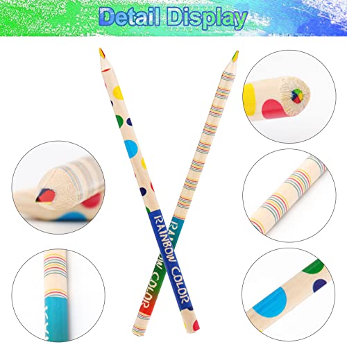 10pcs Colouring Pencils Rainbow Coloured Pencils With Pencil Sharpener, Wooden Colouring Pencils for Adults and Children, 4 in 1 Prismacolor Pencils Set With Vibrant Color Combinations